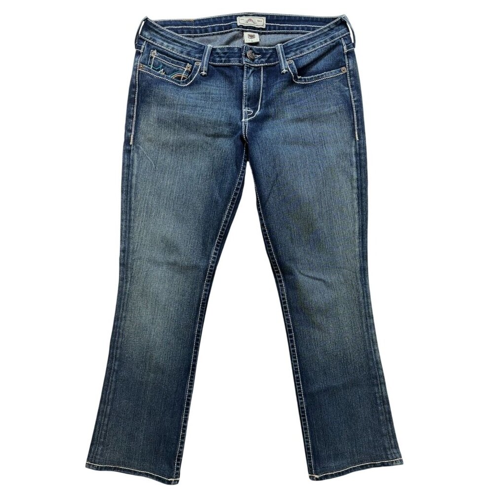 PRVCY Womens Bootcut Jeans Size 30 Blue Cotton Blend